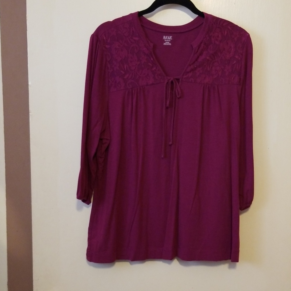 3/4 sleeve Purple Blouse